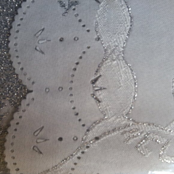 White Challah Cover Metallic Silver Thread Embroidered Shabbat Yom Tov Judai - Picture 6 of 8